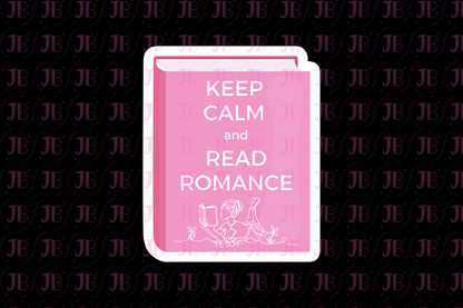 Keep Calm and Read Romance (White Text) Weatherproof Vinyl Sticker