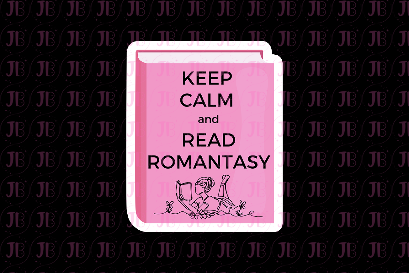 Keep Calm and Read Romantasy (Black Text) Weatherproof Vinyl Sticker